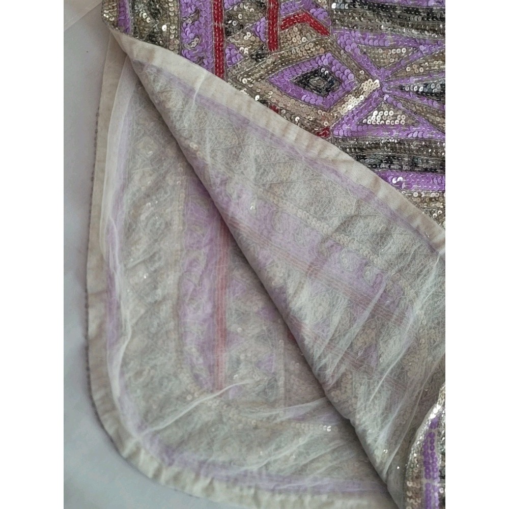 NWT Ramona La Rue by Arianne Hooded Sequin Poncho Lilac One Size Luxury - Picture 14 of 14